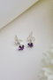 Heliophilia Silver Pendientes de Plata Esterlina 925 Púrpura